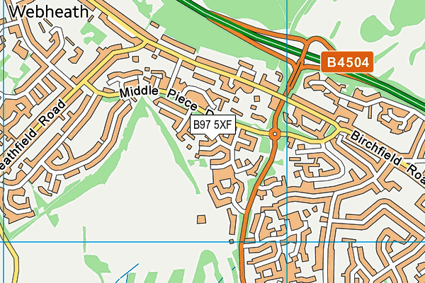 B97 5XF map - OS VectorMap District (Ordnance Survey)