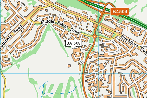 B97 5XG map - OS VectorMap District (Ordnance Survey)