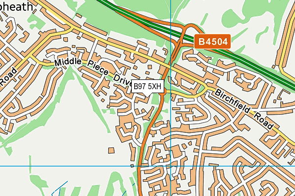 B97 5XH map - OS VectorMap District (Ordnance Survey)