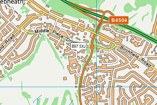 B97 5XJ map - OS VectorMap District (Ordnance Survey)