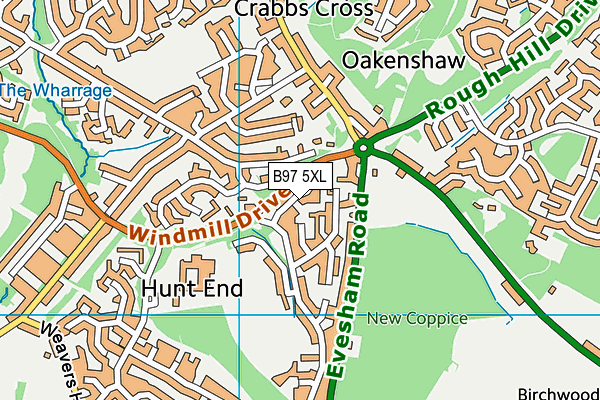 B97 5XL map - OS VectorMap District (Ordnance Survey)