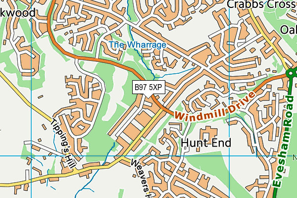 B97 5XP map - OS VectorMap District (Ordnance Survey)