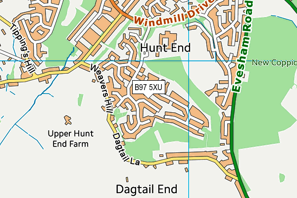 B97 5XU map - OS VectorMap District (Ordnance Survey)