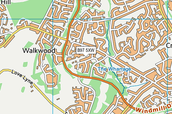 B97 5XW map - OS VectorMap District (Ordnance Survey)