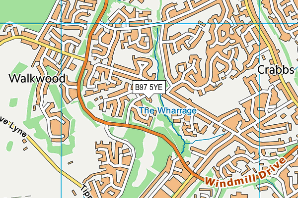 B97 5YE map - OS VectorMap District (Ordnance Survey)