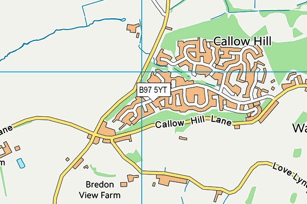 B97 5YT map - OS VectorMap District (Ordnance Survey)