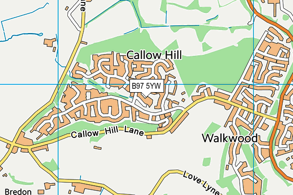 B97 5YW map - OS VectorMap District (Ordnance Survey)