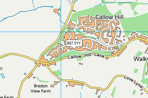 B97 5YY map - OS VectorMap District (Ordnance Survey)