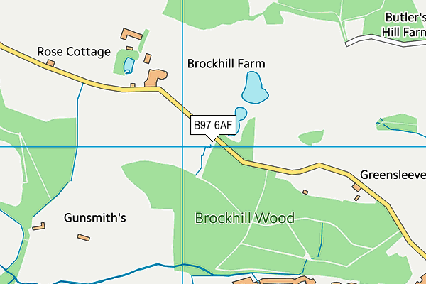 B97 6AF map - OS VectorMap District (Ordnance Survey)