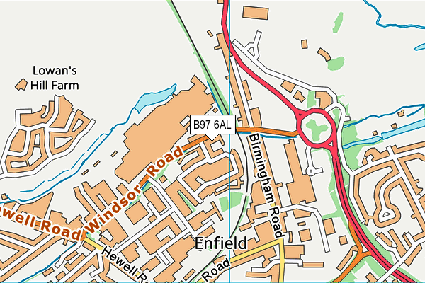 B97 6AL map - OS VectorMap District (Ordnance Survey)