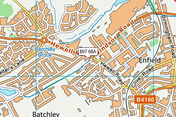 B97 6BA map - OS VectorMap District (Ordnance Survey)