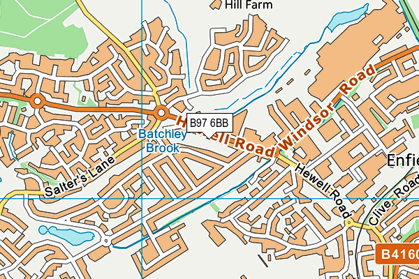 B97 6BB map - OS VectorMap District (Ordnance Survey)
