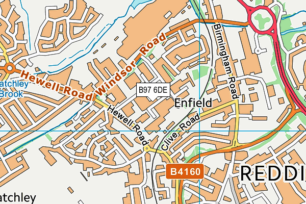 B97 6DE map - OS VectorMap District (Ordnance Survey)