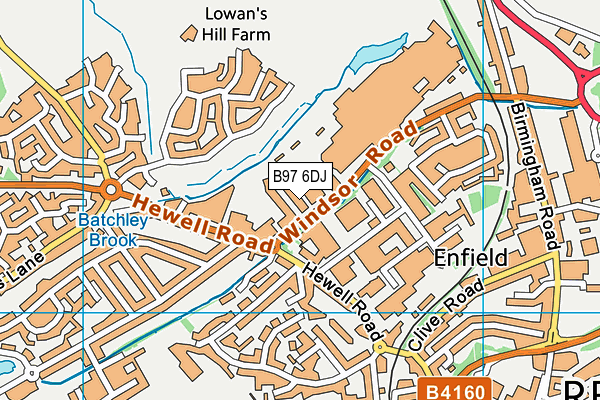 B97 6DJ map - OS VectorMap District (Ordnance Survey)