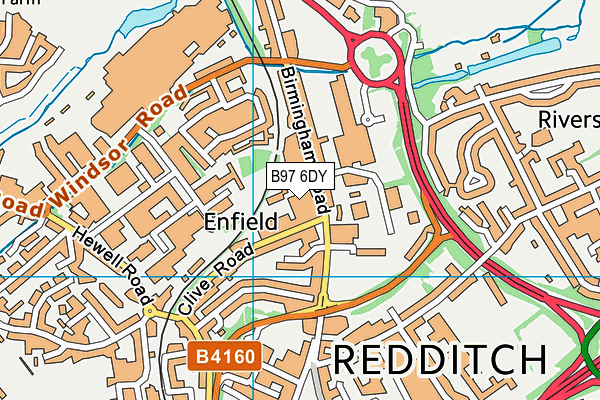 B97 6DY map - OS VectorMap District (Ordnance Survey)