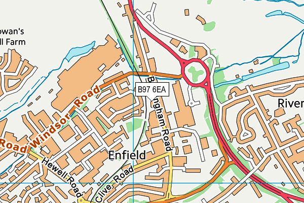 B97 6EA map - OS VectorMap District (Ordnance Survey)