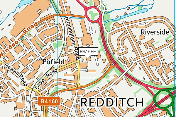 B97 6EE map - OS VectorMap District (Ordnance Survey)