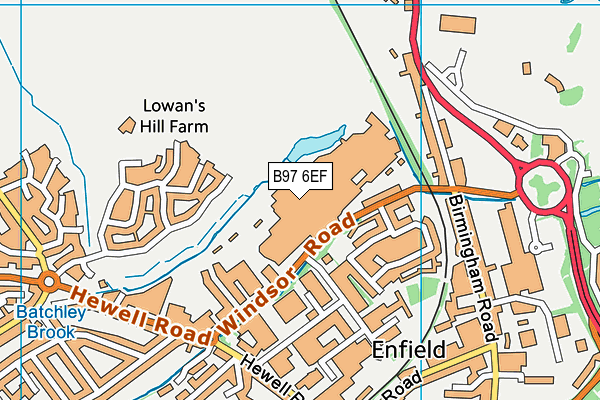 B97 6EF map - OS VectorMap District (Ordnance Survey)