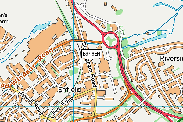 B97 6EN map - OS VectorMap District (Ordnance Survey)