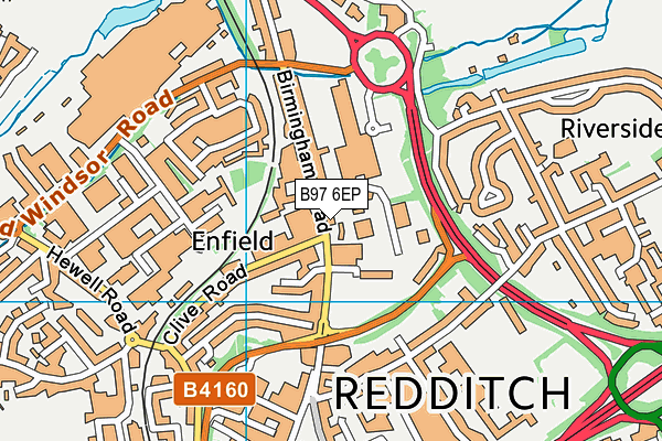 B97 6EP map - OS VectorMap District (Ordnance Survey)