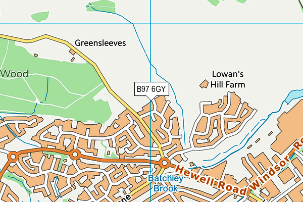 B97 6GY map - OS VectorMap District (Ordnance Survey)
