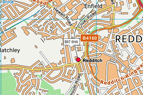 B97 6HA map - OS VectorMap District (Ordnance Survey)