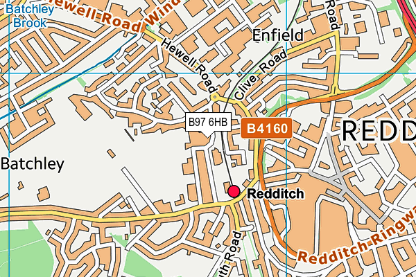 B97 6HB map - OS VectorMap District (Ordnance Survey)