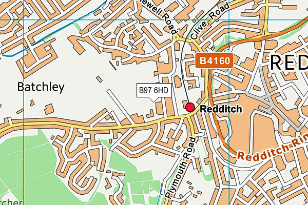 B97 6HD map - OS VectorMap District (Ordnance Survey)