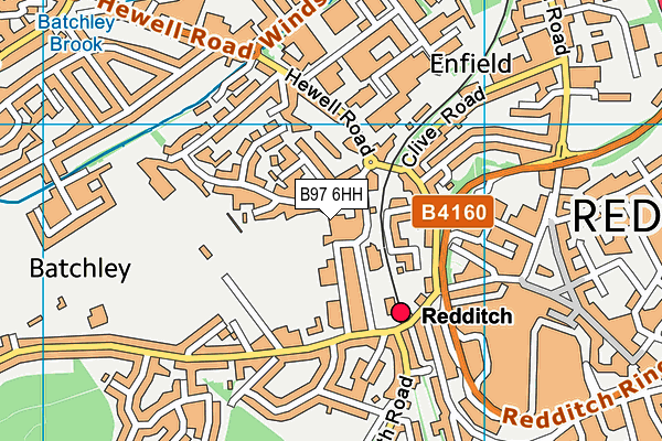 B97 6HH map - OS VectorMap District (Ordnance Survey)