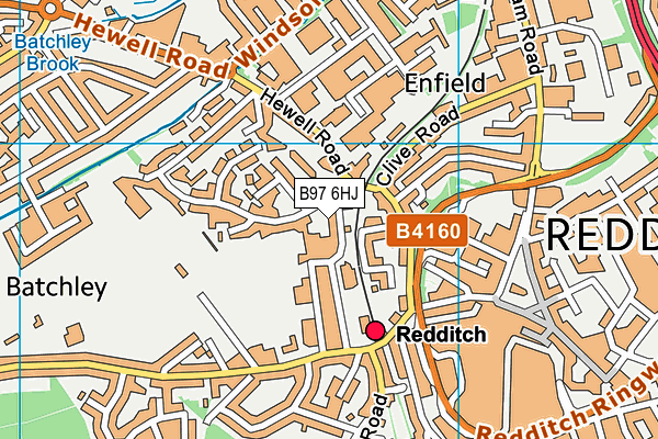 B97 6HJ map - OS VectorMap District (Ordnance Survey)