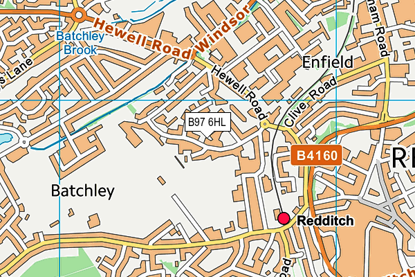 B97 6HL map - OS VectorMap District (Ordnance Survey)