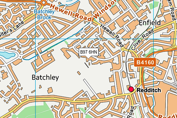 B97 6HN map - OS VectorMap District (Ordnance Survey)