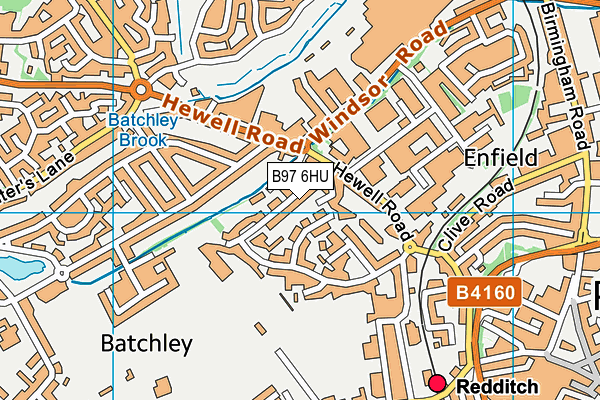 B97 6HU map - OS VectorMap District (Ordnance Survey)