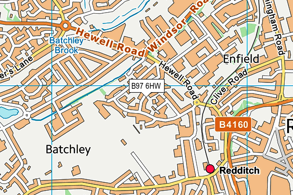 B97 6HW map - OS VectorMap District (Ordnance Survey)