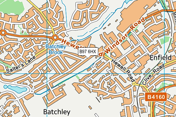 B97 6HX map - OS VectorMap District (Ordnance Survey)