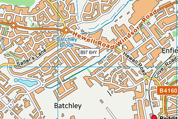 B97 6HY map - OS VectorMap District (Ordnance Survey)