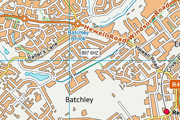 B97 6HZ map - OS VectorMap District (Ordnance Survey)
