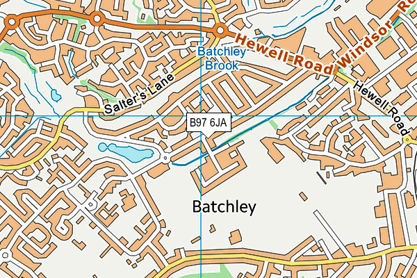 B97 6JA map - OS VectorMap District (Ordnance Survey)