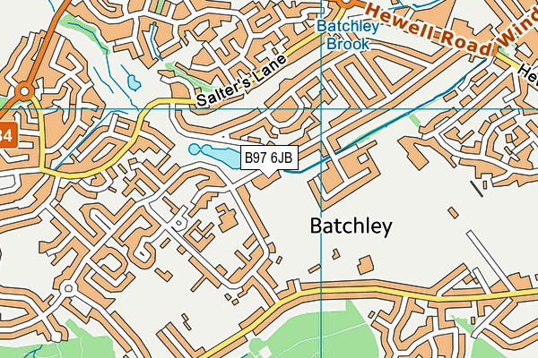 B97 6JB map - OS VectorMap District (Ordnance Survey)