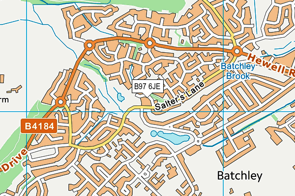 B97 6JE map - OS VectorMap District (Ordnance Survey)