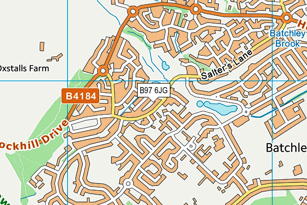 B97 6JG map - OS VectorMap District (Ordnance Survey)