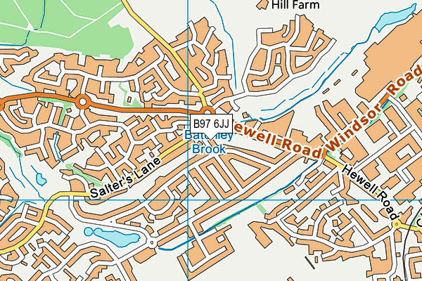 B97 6JJ map - OS VectorMap District (Ordnance Survey)