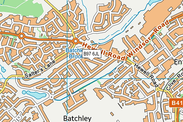 B97 6JL map - OS VectorMap District (Ordnance Survey)