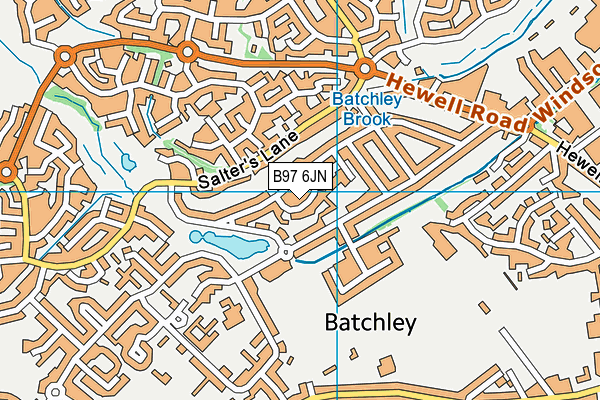 B97 6JN map - OS VectorMap District (Ordnance Survey)