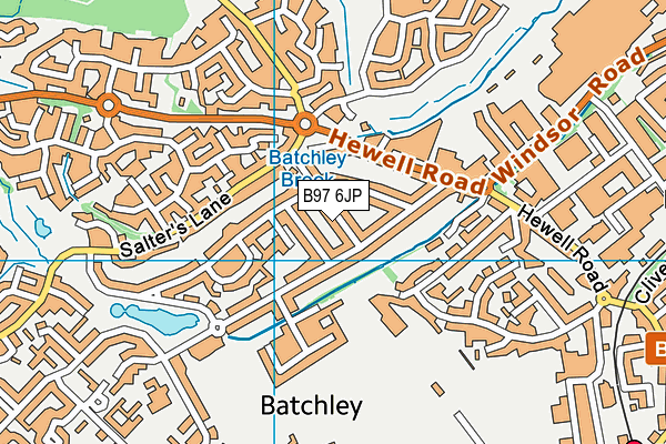 B97 6JP map - OS VectorMap District (Ordnance Survey)