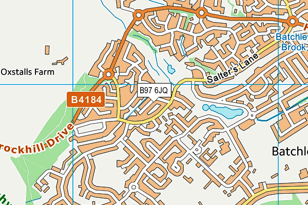 B97 6JQ map - OS VectorMap District (Ordnance Survey)