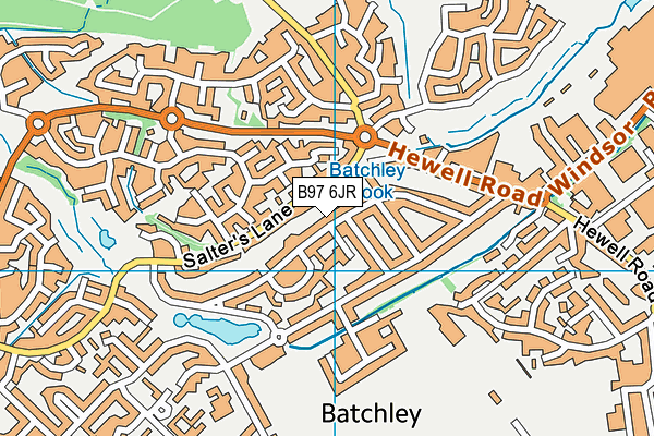 B97 6JR map - OS VectorMap District (Ordnance Survey)
