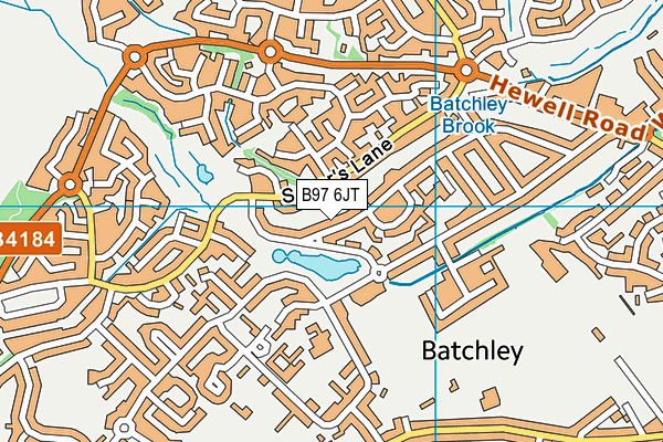 B97 6JT map - OS VectorMap District (Ordnance Survey)
