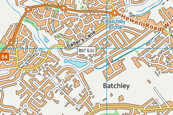 B97 6JU map - OS VectorMap District (Ordnance Survey)