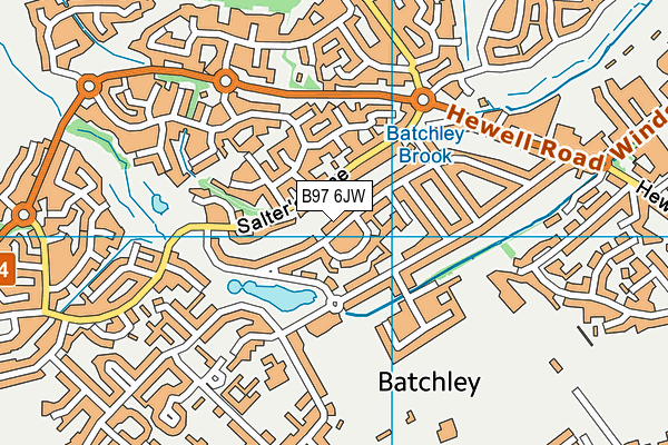 B97 6JW map - OS VectorMap District (Ordnance Survey)